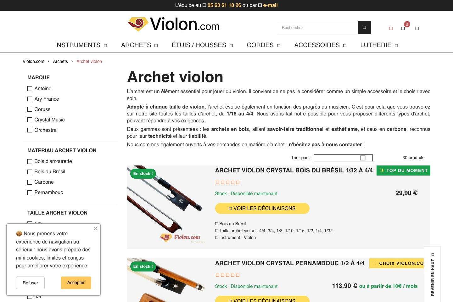 Aperçu de Violon.com
